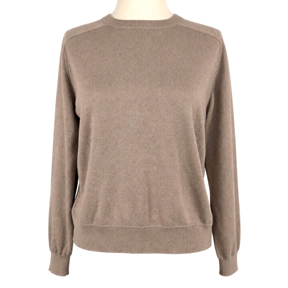 Splendid Womens Small Taupe Cashmere Blend Raglan Crewneck Pullover Sweater